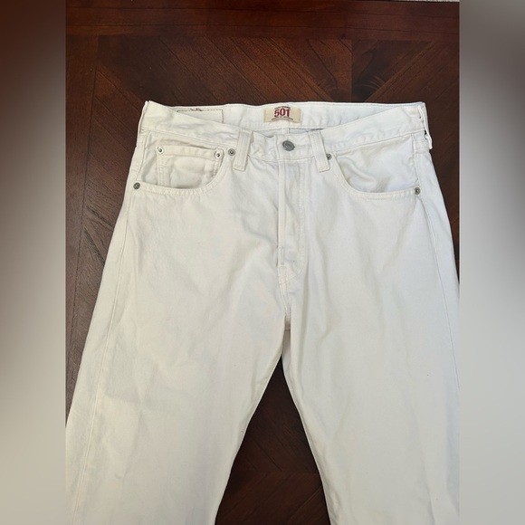 Levi's 501 Men's Straight White Jeans size w32 L30 - Picture 3 of 11